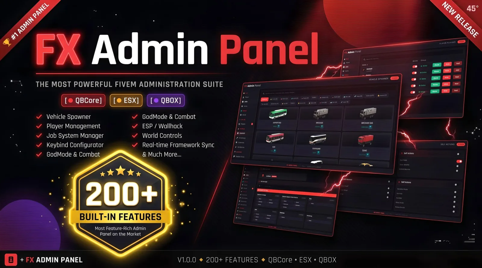 FX Admin Panel - Ultimate FiveM Admin Menu (ESX/QB/QBox) FiveM Script